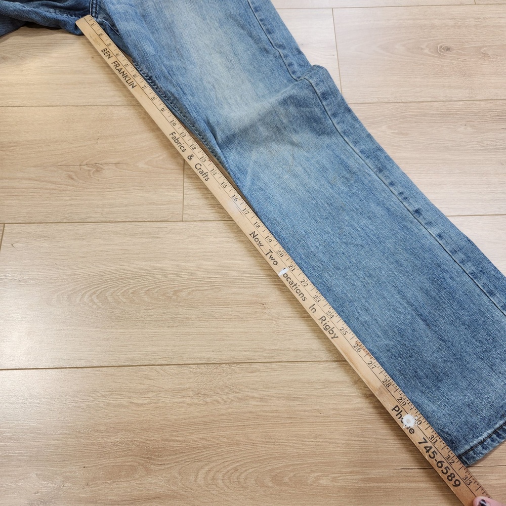 Wrangler Retro Slim Boot Jeans Mens 32x34 Blue Med Wash Denim Stretch Western - Picture 7 of 9